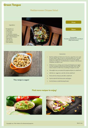 Green Tongue site mockup created in Adobe Photoshop