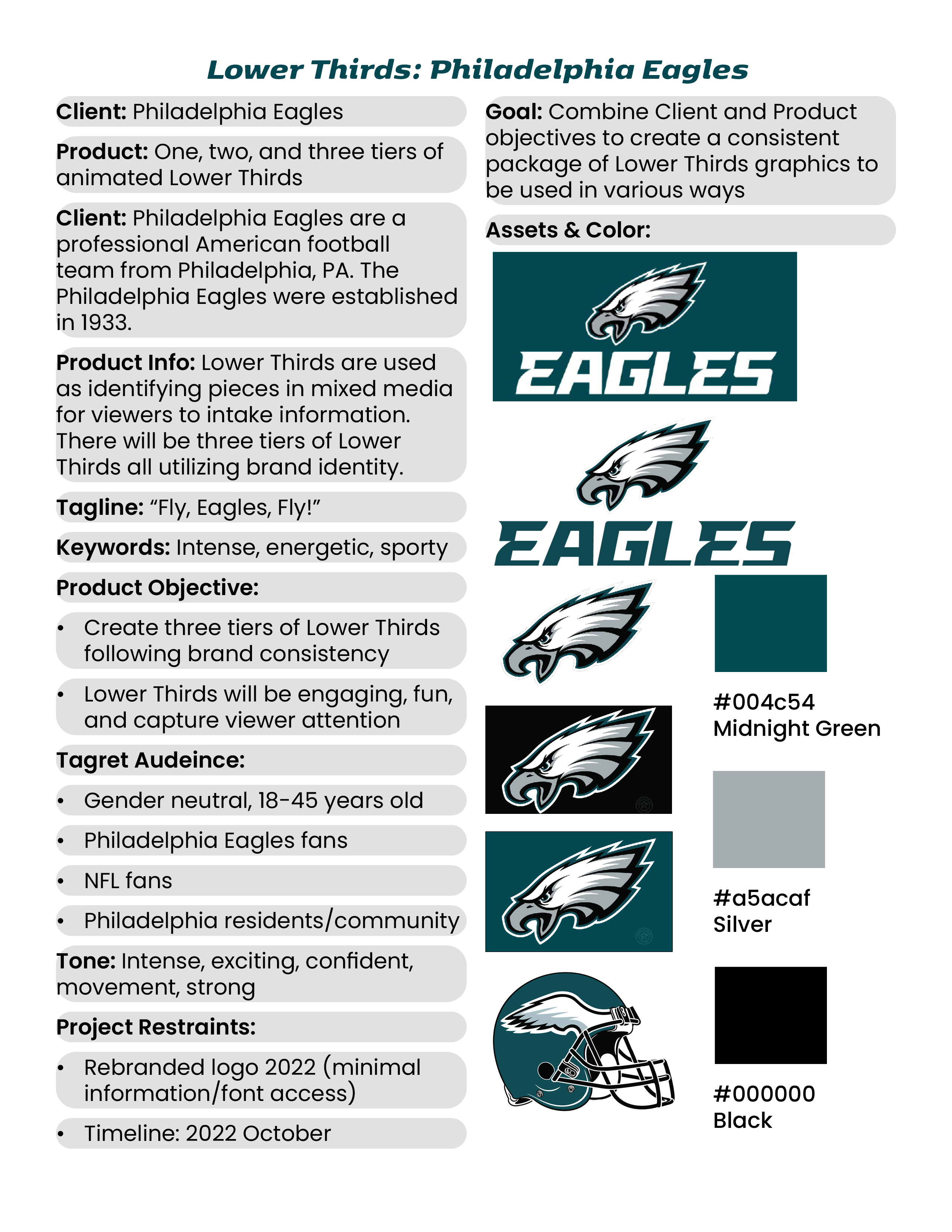Philadelphia Eagles lower-thirds creative bumper